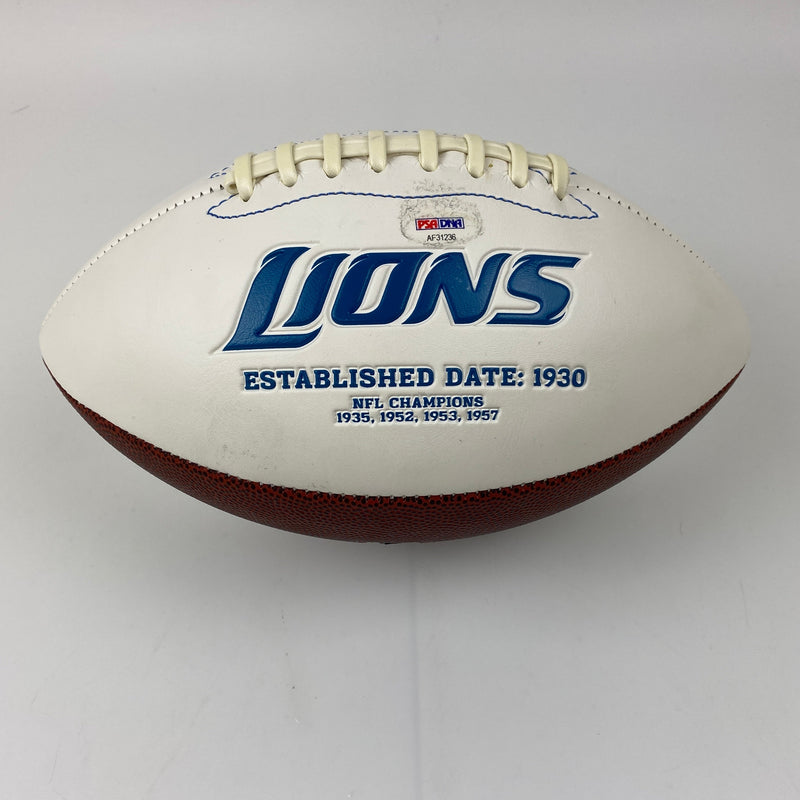 Autographed/Signed Matthew Stafford Detroit Lions Full Size F/S White Panel Logo Football PSA/DNA COA