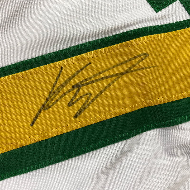 Autographed/Signed Kirill Kaprizov Minnesota White Retro Hockey Jersey Beckett BAS COA