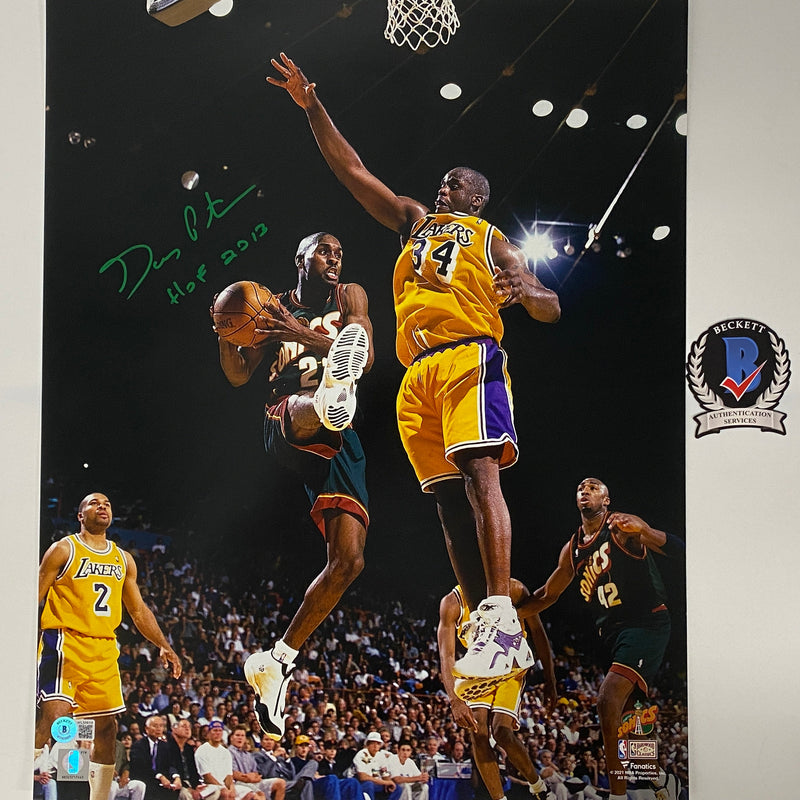 Autographed/Signed Gary Payton HOF 2013 Seattle Supersonics 16x20 Basketball Photo Beckett BAS COA