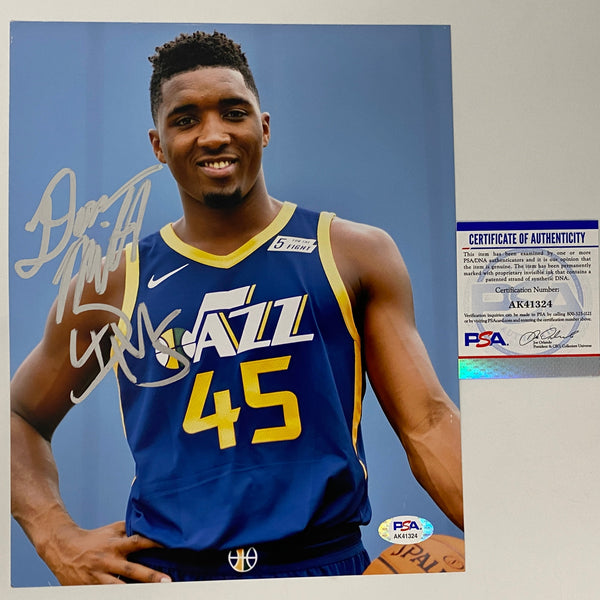 Autographed/Signed Donovan Mitchell Utah Jazz 8x10 Basketball Photo PSA/DNA COA