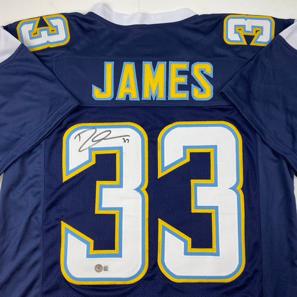 Autographed/Signed Derwin James Los Angeles LA Dark Blue Football Jersey Beckett BAS COA
