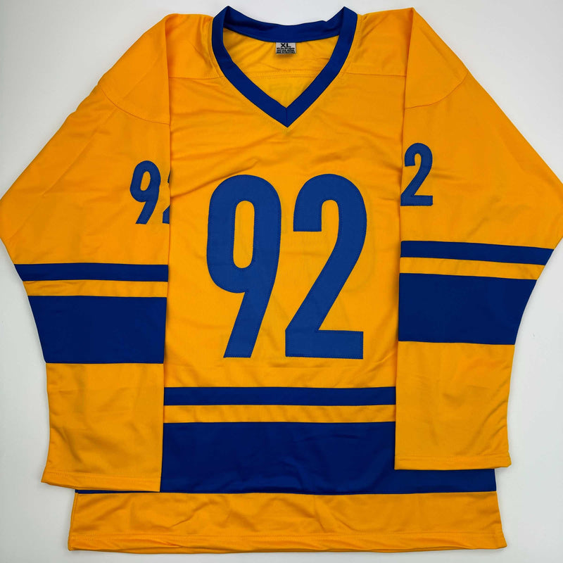 Autographed/Signed Gabriel Landeskog Yellow Team Sweden Hockey Jersey JSA COA