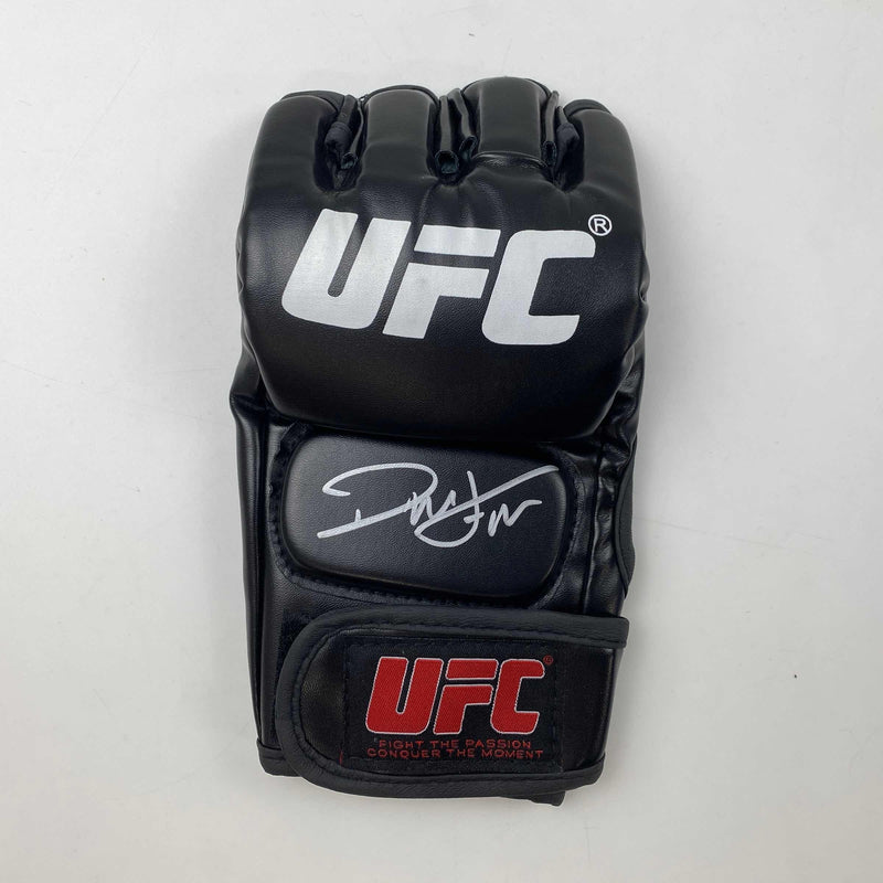 Autographed/Signed Deiveson Figueiredo UFC MMA Ultimate Fighting Black Glove Beckett BAS COA