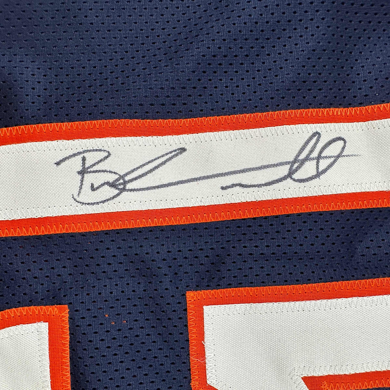 Autographed/Signed Brandon Marshall Chicago Blue Football Jersey Beckett BAS COA