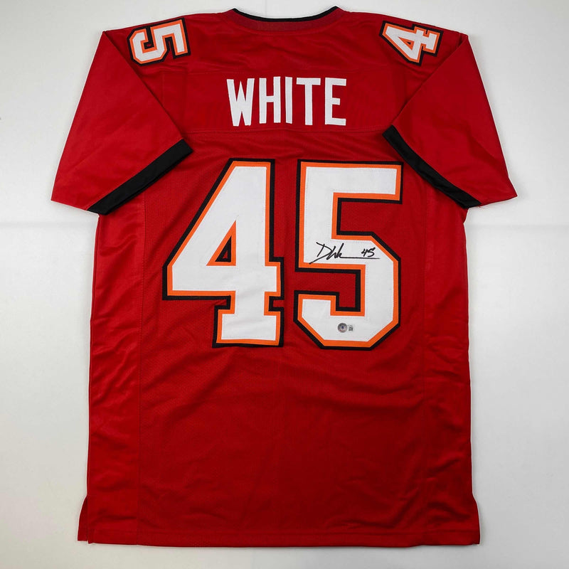Autographed/Signed Devin White Tampa Bay Red Football Jersey Beckett BAS COA