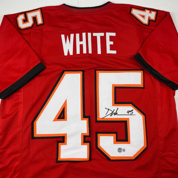Autographed/Signed Devin White Tampa Bay Red Football Jersey Beckett BAS COA