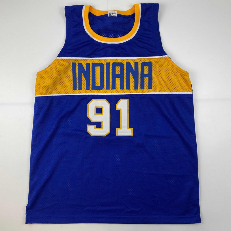 Autographed/Signed Ron Artest Metta World Peace Indiana Blue #91 Basketball Jersey Beckett BAS COA