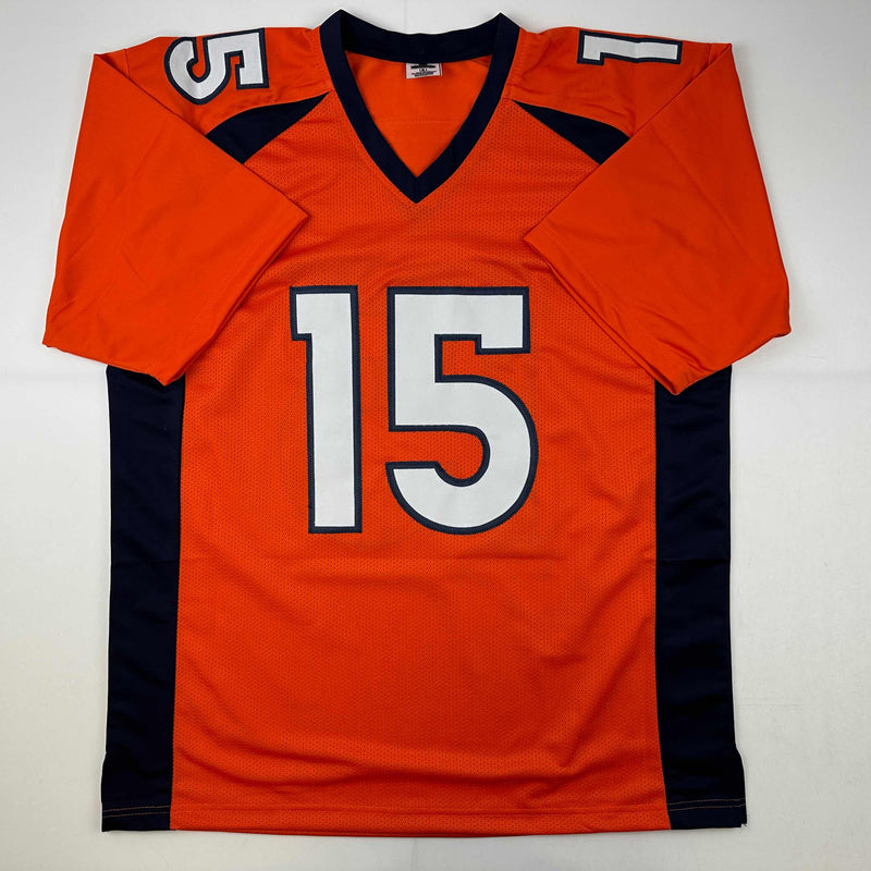 Autographed/Signed Brandon Marshall Denver Orange Football Jersey Beckett BAS COA