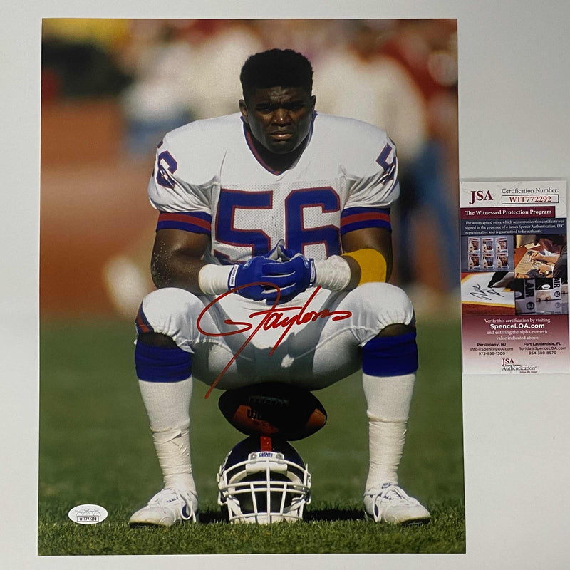 Autographed/Signed Lawrence Taylor New York Giants 11x14 Football Photo JSA COA #3