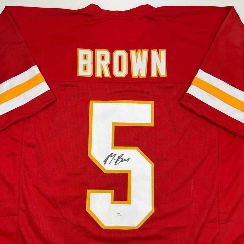 Autographed/Signed Marquise Hollywood Brown Kansas City Red Football Jersey JSA COA