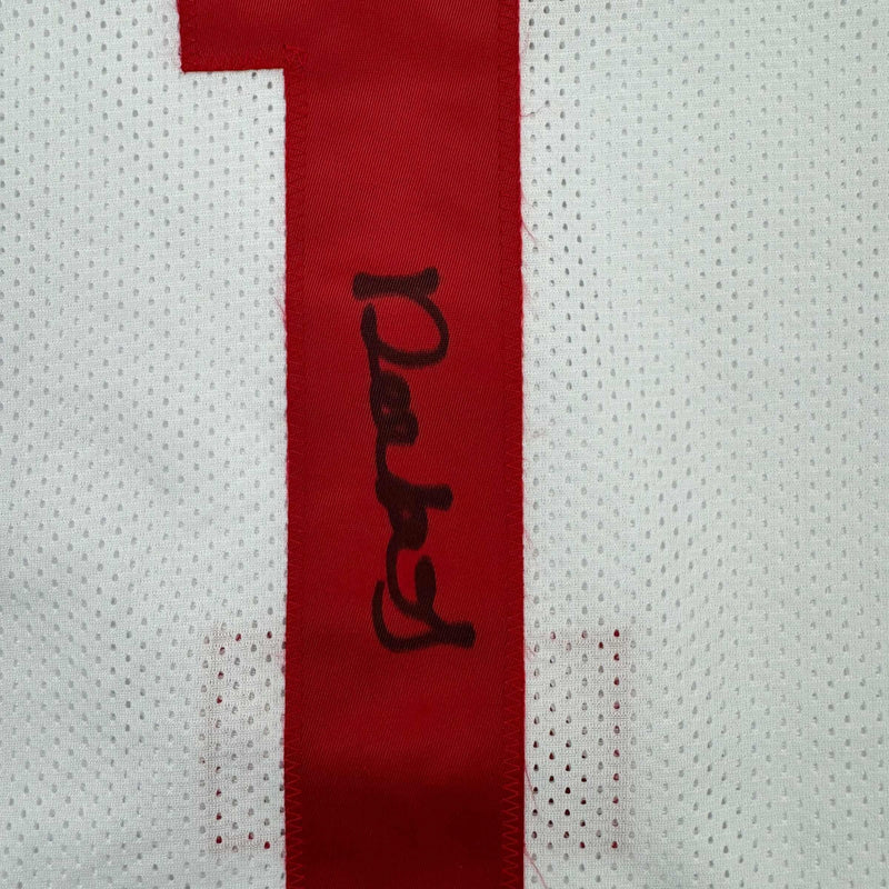 Autographed/Signed Deebo Samuel Sr. #1 San Francisco White Football Jersey JSA COA