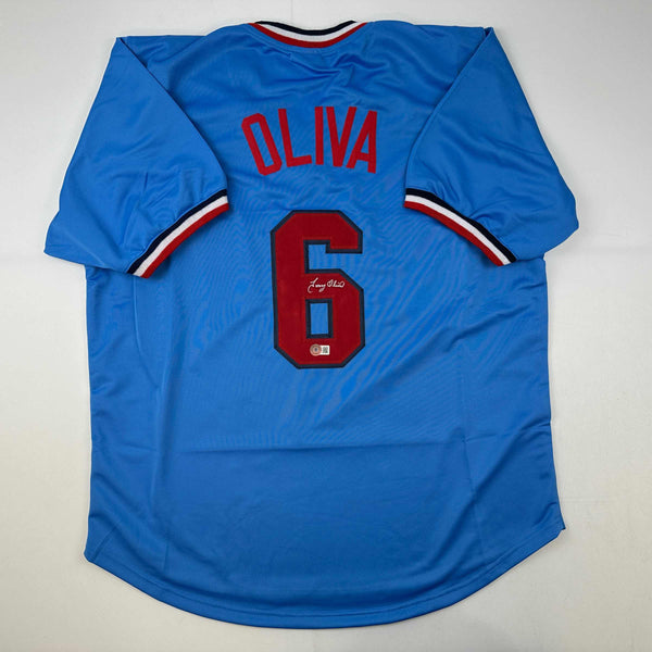 Autographed/Signed Tony Oliva Minnesota Light Blue Baseball Jersey Beckett BAS COA