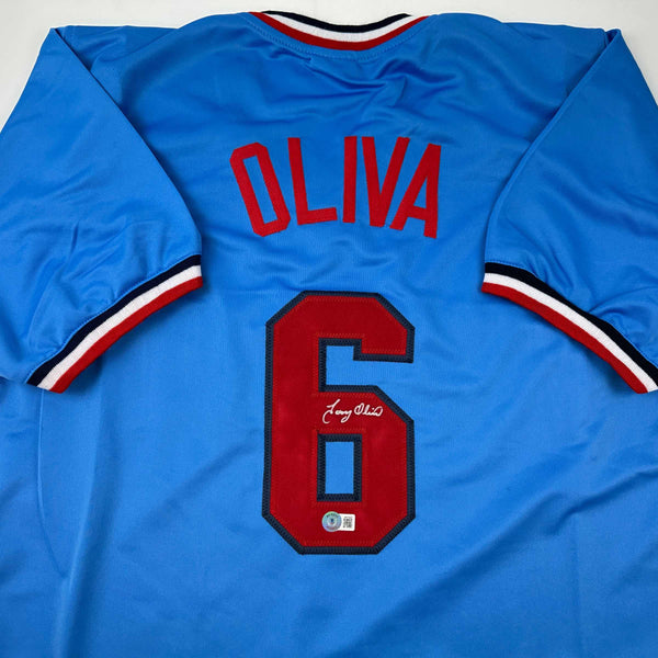 Autographed/Signed Tony Oliva Minnesota Light Blue Baseball Jersey Beckett BAS COA