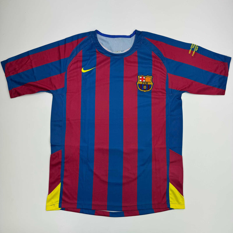 Autographed/Signed Ronaldinho Barcelona Blue/Red Soccer Jersey Beckett BAS COA