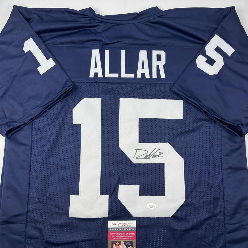 Autographed/Signed Drew Allar Penn State Blue College Football Jersey JSA COA