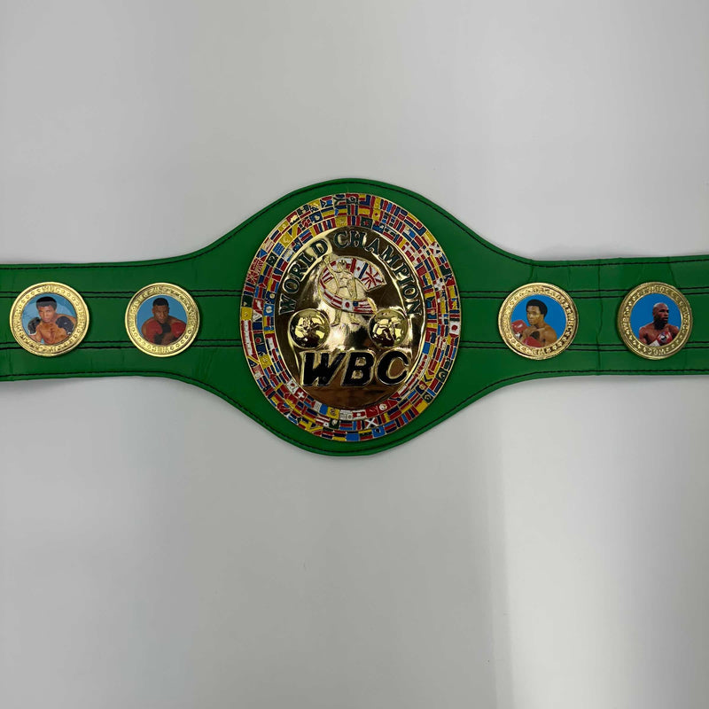 Autographed/Signed Oscar De La Hoya WBC Green Boxing Replica Championship Belt Beckett BAS COA