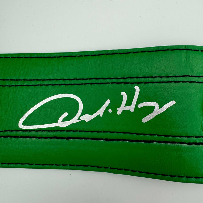 Autographed/Signed Oscar De La Hoya WBC Green Boxing Replica Championship Belt Beckett BAS COA