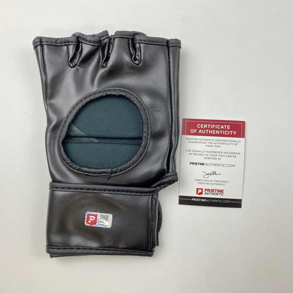 Autographed/Signed Royce Gracie HOF 03 UFC MMA Black Fighting Glove Pristine PA COA