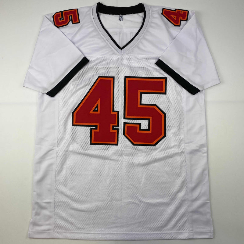 Autographed/Signed Devin White Tampa Bay White Football Jersey Beckett BAS COA