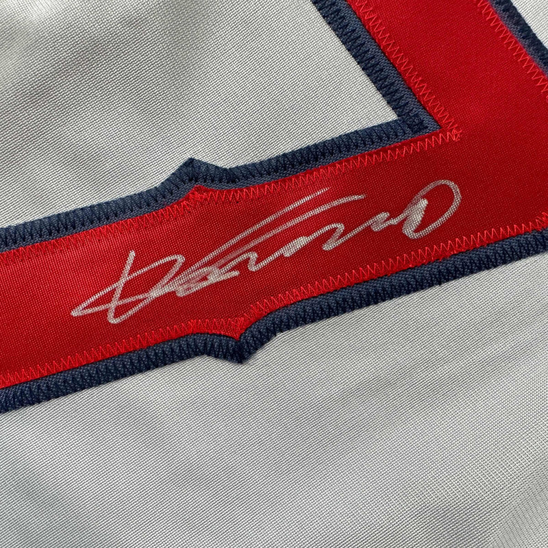 Autographed/Signed Vladimir Vlad Guerrero Los Angeles LA Anaheim Grey Baseball Jersey Beckett BAS COA