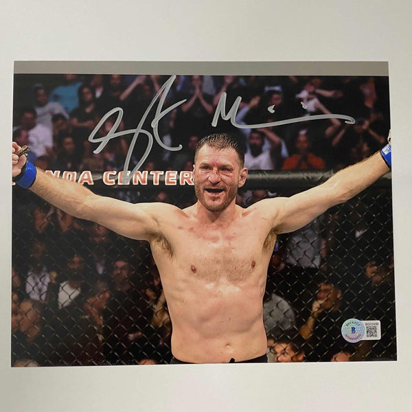 Autographed/Signed Stipe Miocic UFC MMA Black Fighting 8x10 Photo Beckett BAS COA