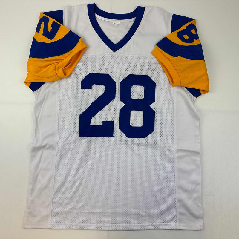 Autographed/Signed Marshall Faulk St. Louis White Retro Football Jersey GTSM COA