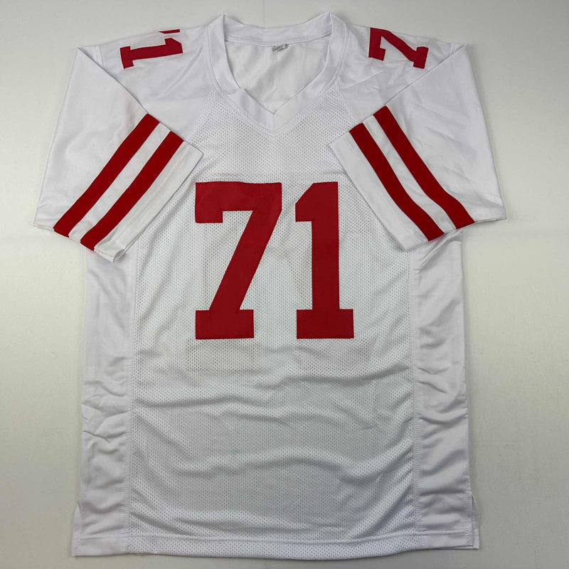 Autographed/Signed Trent Williams San Francisco White Football Jersey Beckett BAS COA