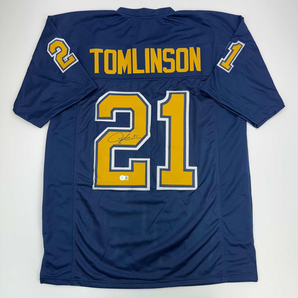 Autographed/Signed LaDainian Tomlinson San Diego Blue Color Rush Football Jersey Beckett BAS COA