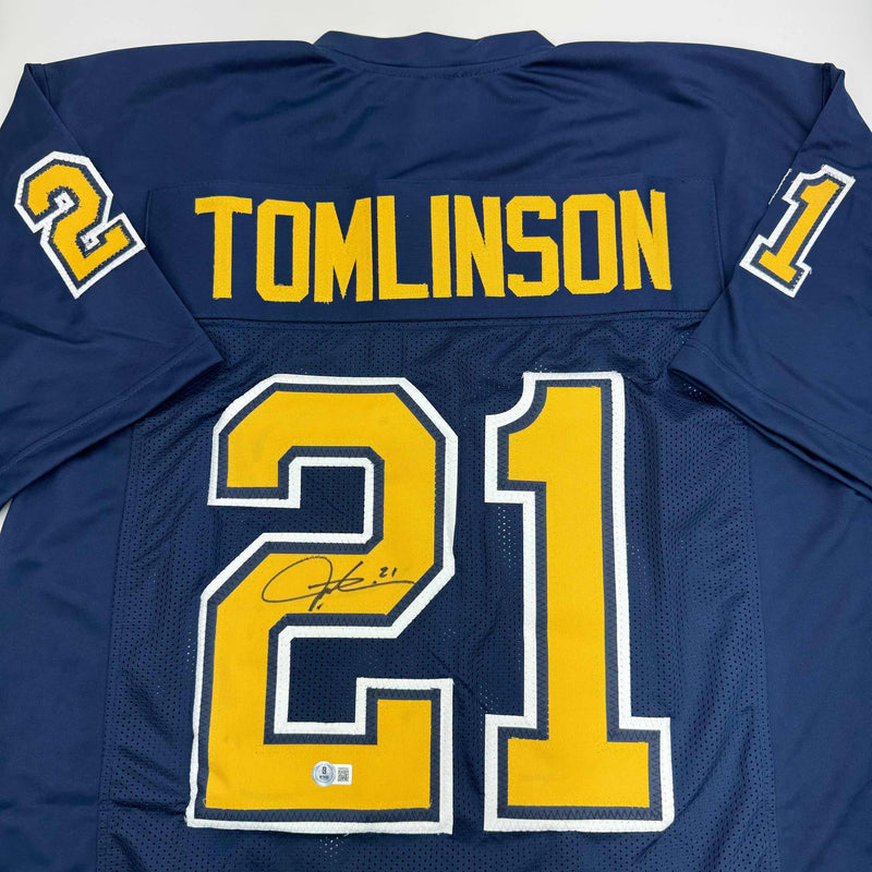 Autographed/Signed LaDainian Tomlinson San Diego Blue Color Rush Football Jersey Beckett BAS COA