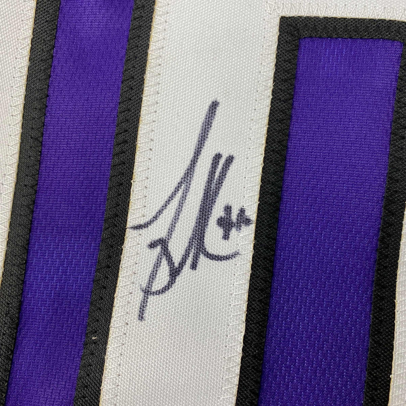 Autographed/Signed Mike Bibby Sacramento Purple Basketball Jersey Steiner COA