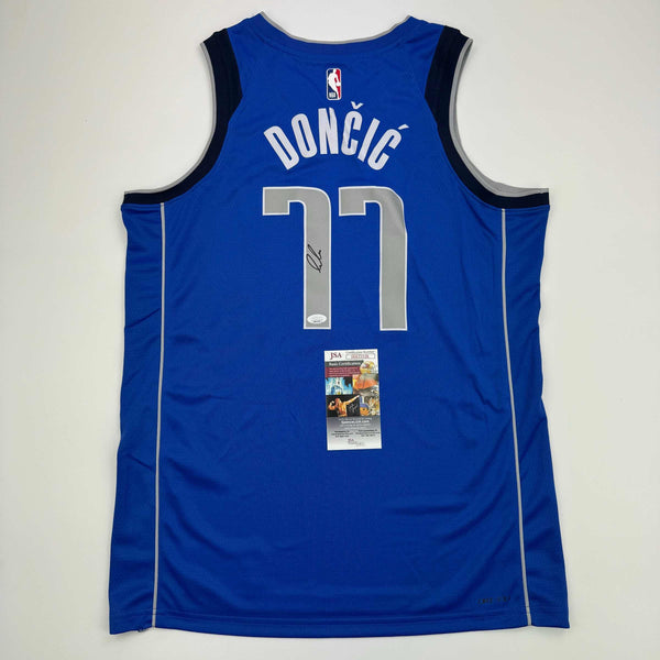 Autographed/Signed Luka Doncic Dallas Mavericks Blue Authentic Basketball Jersey JSA COA
