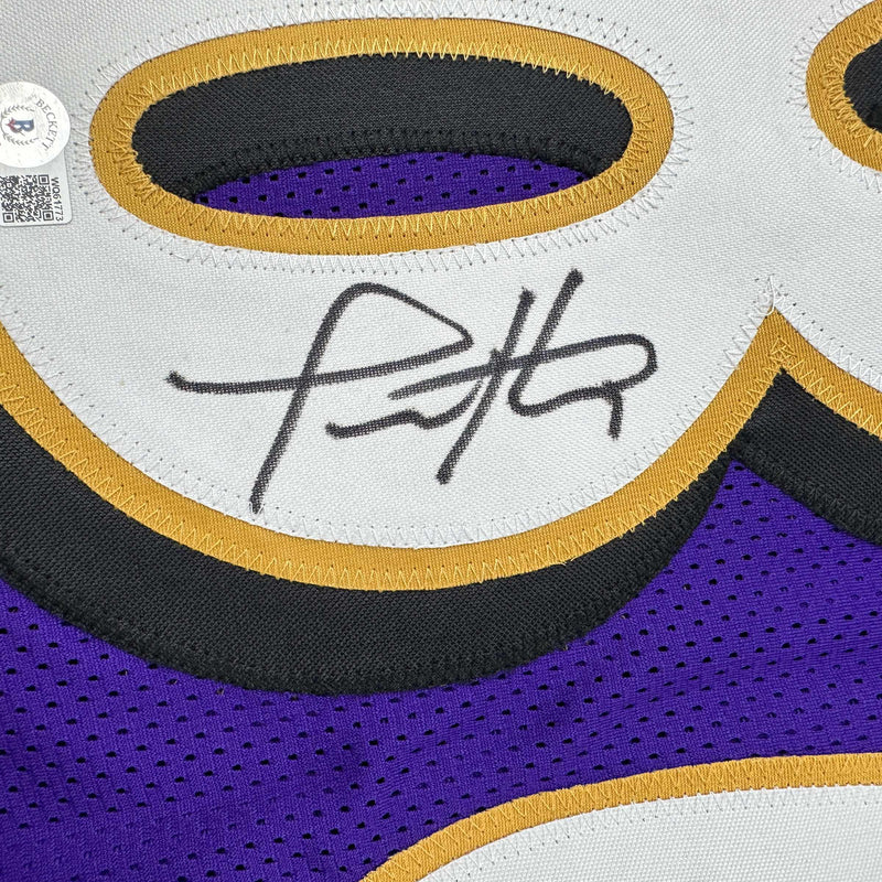 Autographed/Signed Todd Heap Baltimore Purple Football Jersey Beckett BAS COA