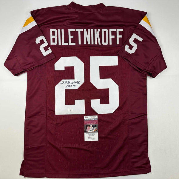 Autographed/Signed Fred Biletnikoff CHOF 91 Florida State FSU Red College Football Jersey JSA COA