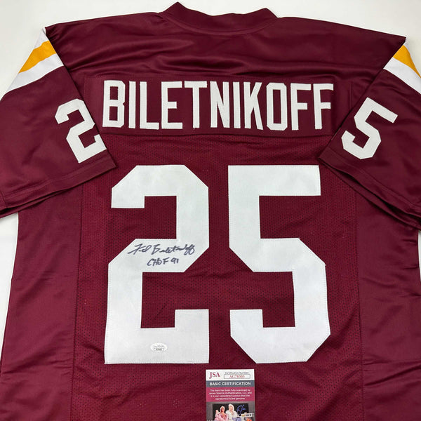 Autographed/Signed Fred Biletnikoff CHOF 91 Florida State FSU Red College Football Jersey JSA COA