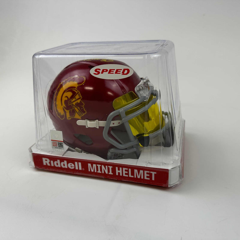 Autographed/Signed Marcus Allen USC Trojans Southen Cal College Football Mini Helmet Beckett BAS COA