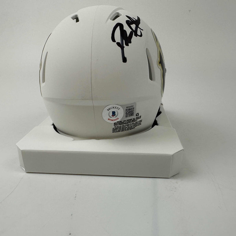 Autographed/Signed Deion Sanders Colorado Bison Mini College Football Helmet Beckett BAS COA