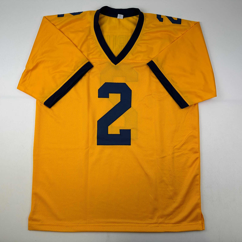 Autographed/Signed Blake Corum Michigan Yellow College Football Jersey Beckett BAS COA