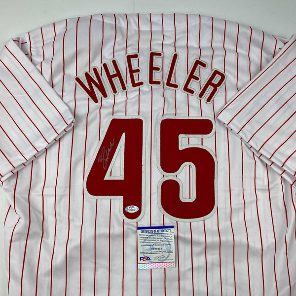 Autographed/Signed Zack Wheeler Philadelphia Pinstripe Baseball Jersey PSA/DNA COA