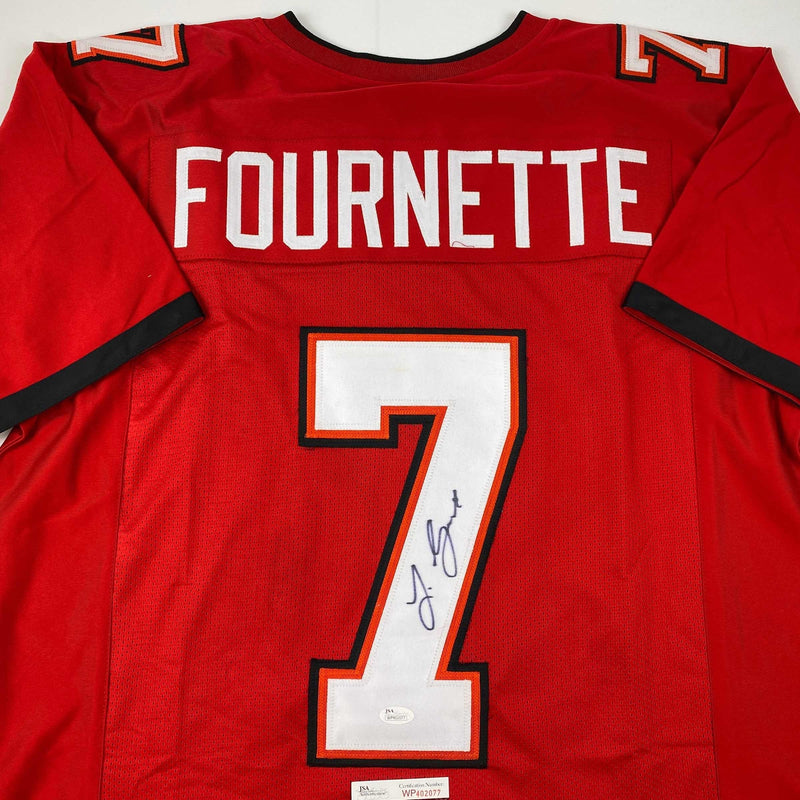 Autographed/Signed Leonard Fournette Tampa Bay Red Football Jersey JSA COA