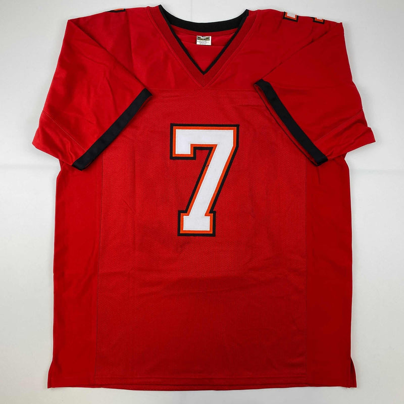 Autographed/Signed Leonard Fournette Tampa Bay Red Football Jersey JSA COA