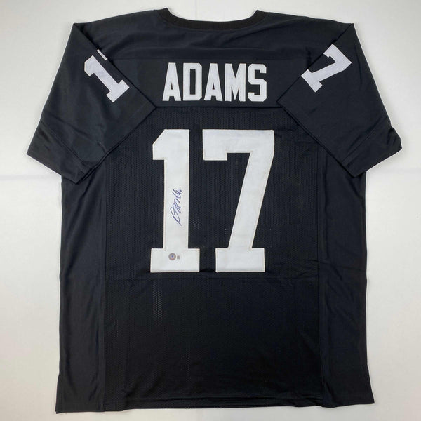 Autographed/Signed Davante Adams Las Vegas Oakland Black Football Jersey Beckett BAS COA
