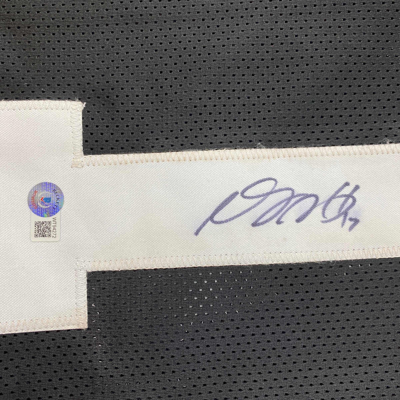 Autographed/Signed Davante Adams Las Vegas Oakland Black Football Jersey Beckett BAS COA