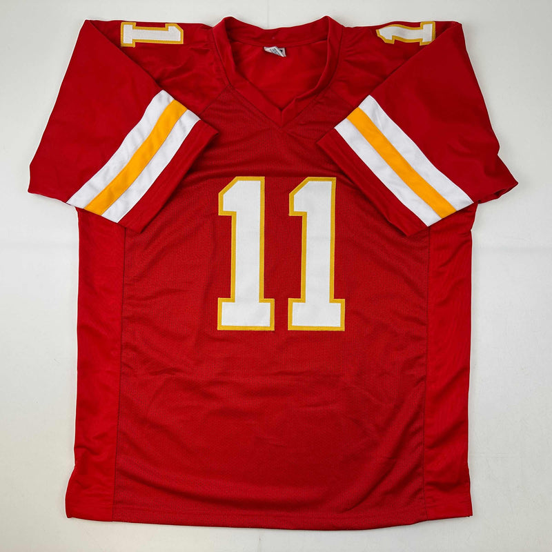 Autographed/Signed Marquez Valdes-Scantling Kansas City Red Football Jersey JSA COA