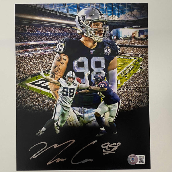 Autographed/Signed Maxx Crosby Las Vegas Oakland Raiders 8x10 Football Photo Beckett BAS COA