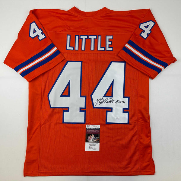 Autographed/Signed Floyd Little HOF Denver Orange Football Jersey JSA COA