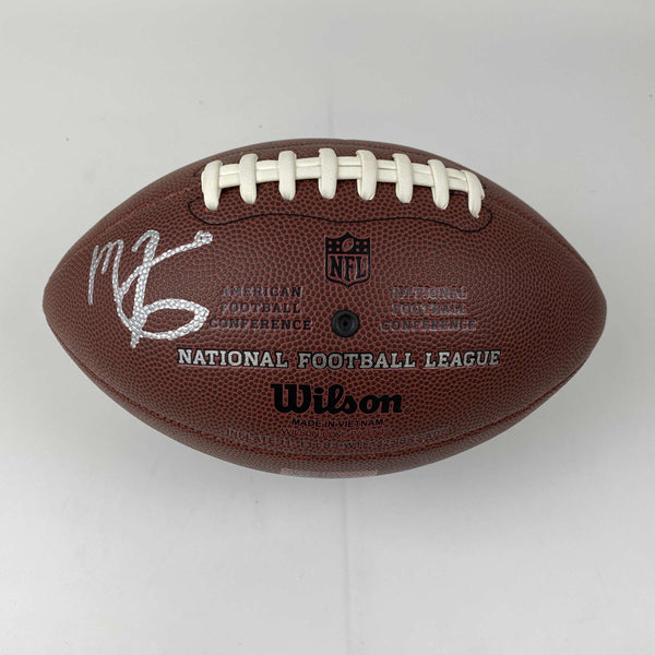Autographed/Signed Mac Jones New England Patriots Brown Wilson Football Beckett BAS COA