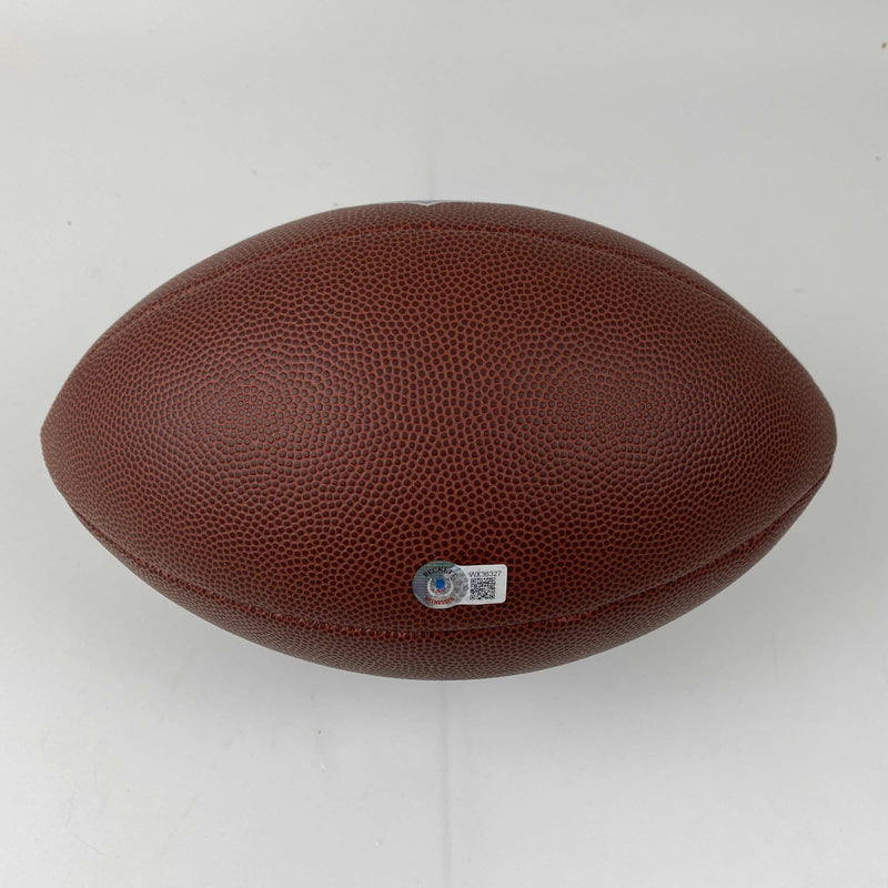 Autographed/Signed Mac Jones New England Patriots Brown Wilson Football Beckett BAS COA
