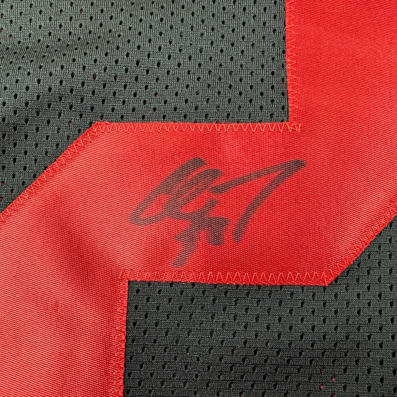 Autographed/Signed Christian McCaffrey San Francisco Black Football Jersey JSA COA