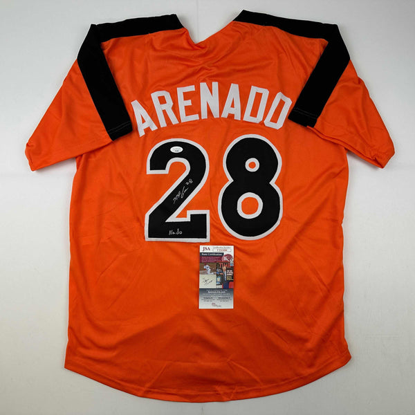 Autographed/Signed Nolan Arenado 2017 All-Star Game Orange Baseball Jersey JSA COA