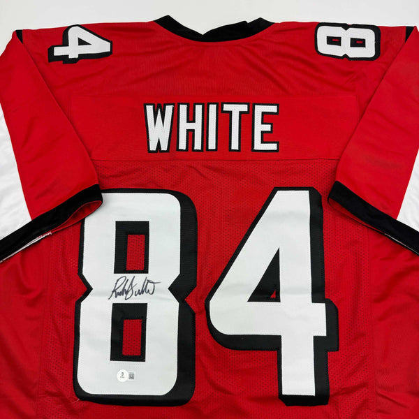 Autographed/Signed Roddy White Atlanta Red Football Jersey Beckett BAS COA